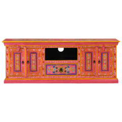 TV Cabinet 110x30x40 cm Solid Wood Mango Pink