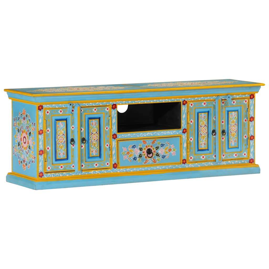 TV Cabinet 110x30x40 cm Solid Wood Mango Blue
