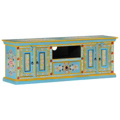 TV Cabinet 110x30x40 cm Solid Wood Mango Blue