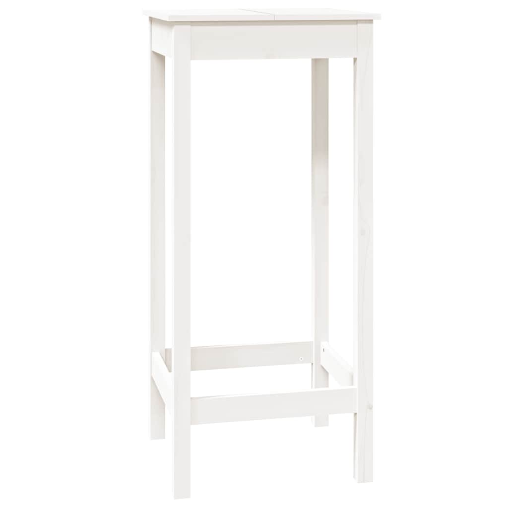 vidaXL Bar Table White 50x50x110 cm Solid Wood Pine 2