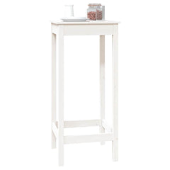 vidaXL Bar Table White 50x50x110 cm Solid Wood Pine 4