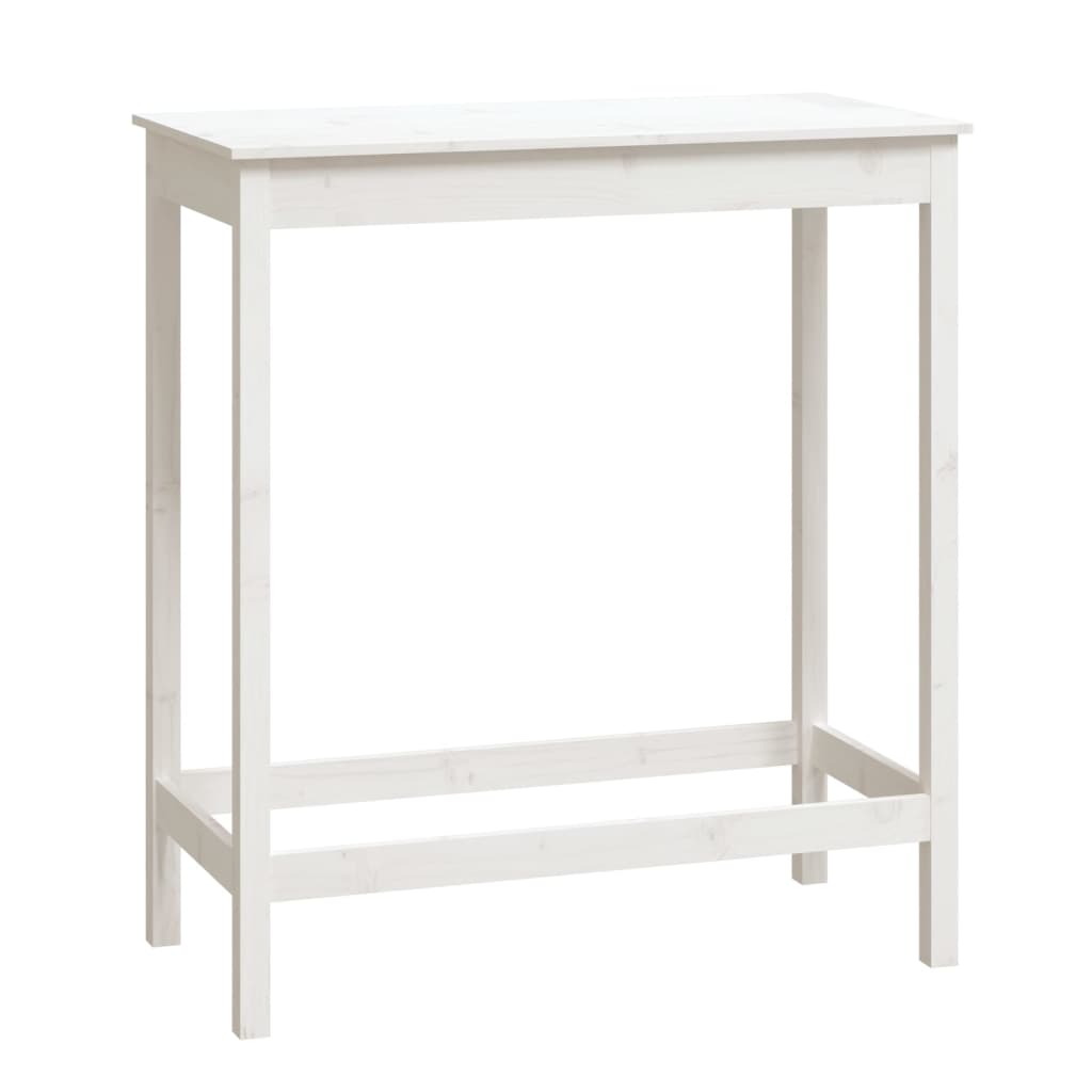 vidaXL Bar Table White 100x50x110 cm Solid Wood Pine 2