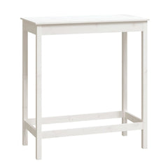 vidaXL Bar Table White 100x50x110 cm Solid Wood Pine 2