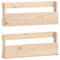 vidaXL Wall-mounted Shoe Racks 2 pcs 59x9x23 cm Solid Wood Pine 2