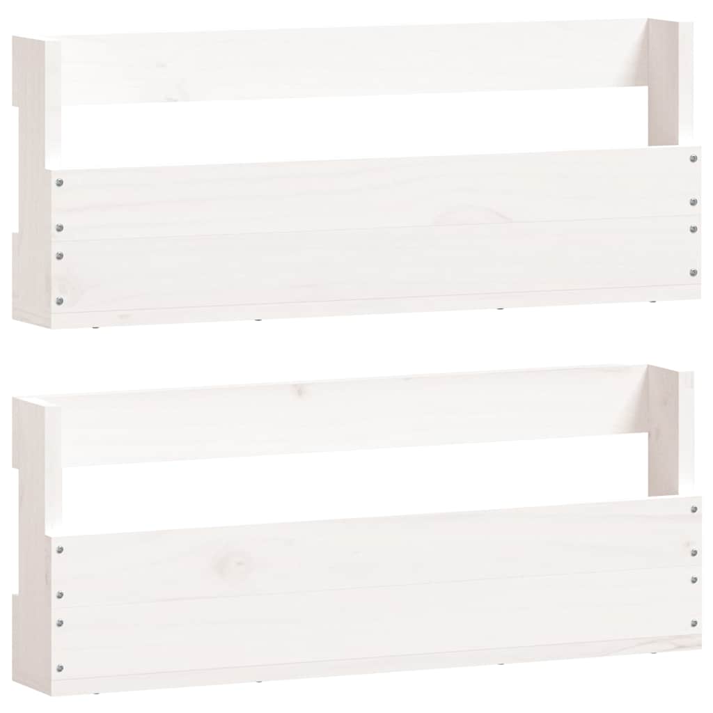 vidaXL Wall-mounted Shoe Racks 2 pcs White 59x9x23 cm Solid Wood Pine 2