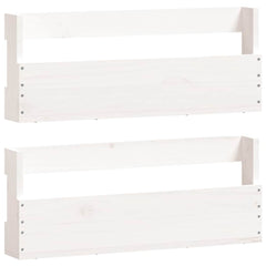 vidaXL Wall-mounted Shoe Racks 2 pcs White 59x9x23 cm Solid Wood Pine 2