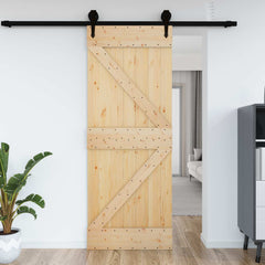 Door NARVIK Solid Pine Wood (Untreated) Natural Triangle 70 x 210 cm