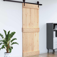 Flat Door NARVIK Solid Pine Wood (Untreated) Natural Normal 70 x 210 cm