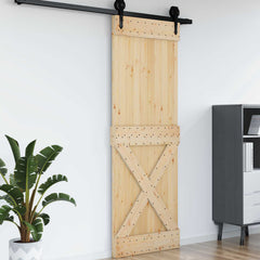 Door NARVIK Solid Pine Wood (Untreated) Natural Cross Design 80 x 210 cm