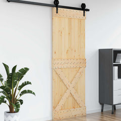 Door NARVIK Solid Pine Wood (Untreated) Natural Cross Design 85 x 210 cm