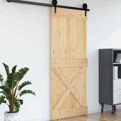 Door NARVIK Solid Pine Wood (Untreated) Natural Cross Design 95 x 210 cm