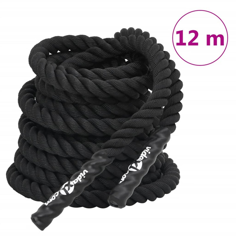 Battle Rope Black 12 m 9 kg Polyester