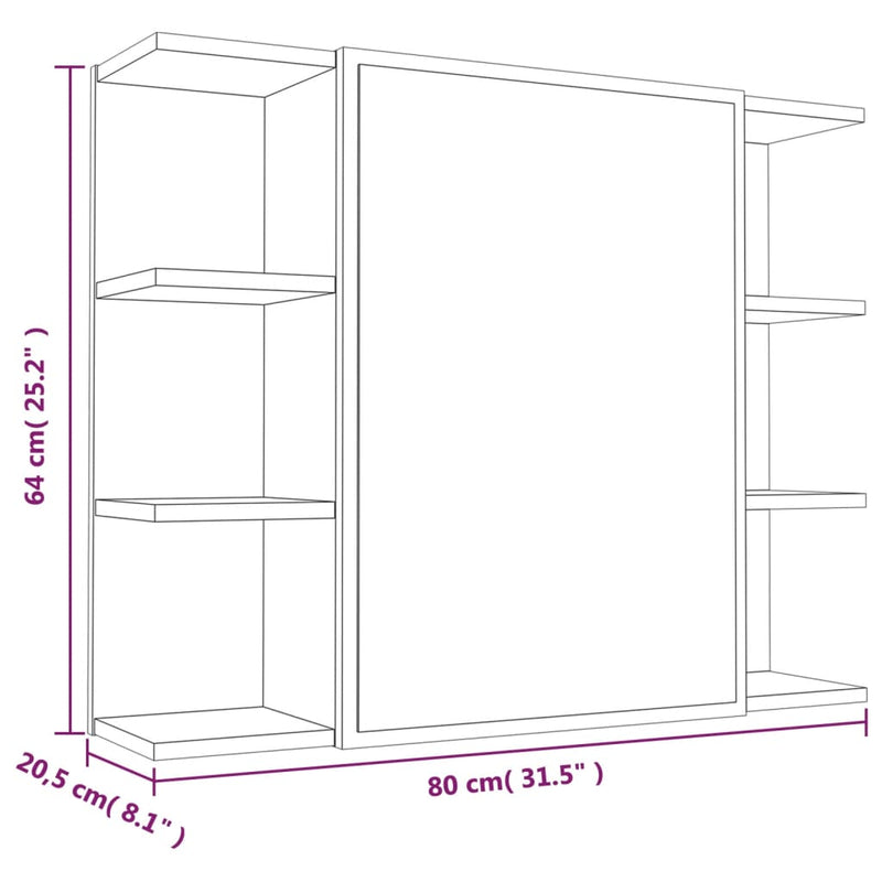 Juego de gabinetes de baño de 3 piezas de madera de ingeniería Sonoma gris