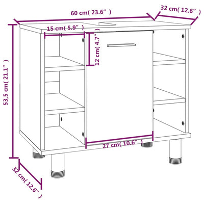 Juego de gabinetes de baño de 3 piezas de madera de ingeniería Sonoma gris