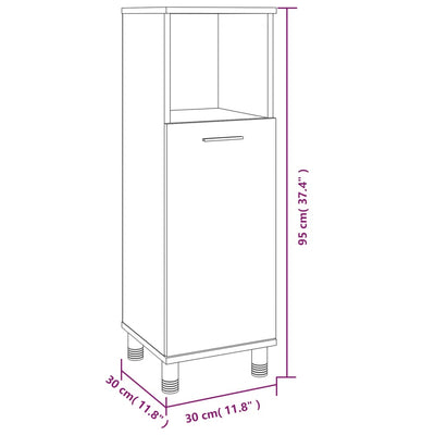 3 Piece Bathroom Cabinet Set Brown Oak Engineered Wood