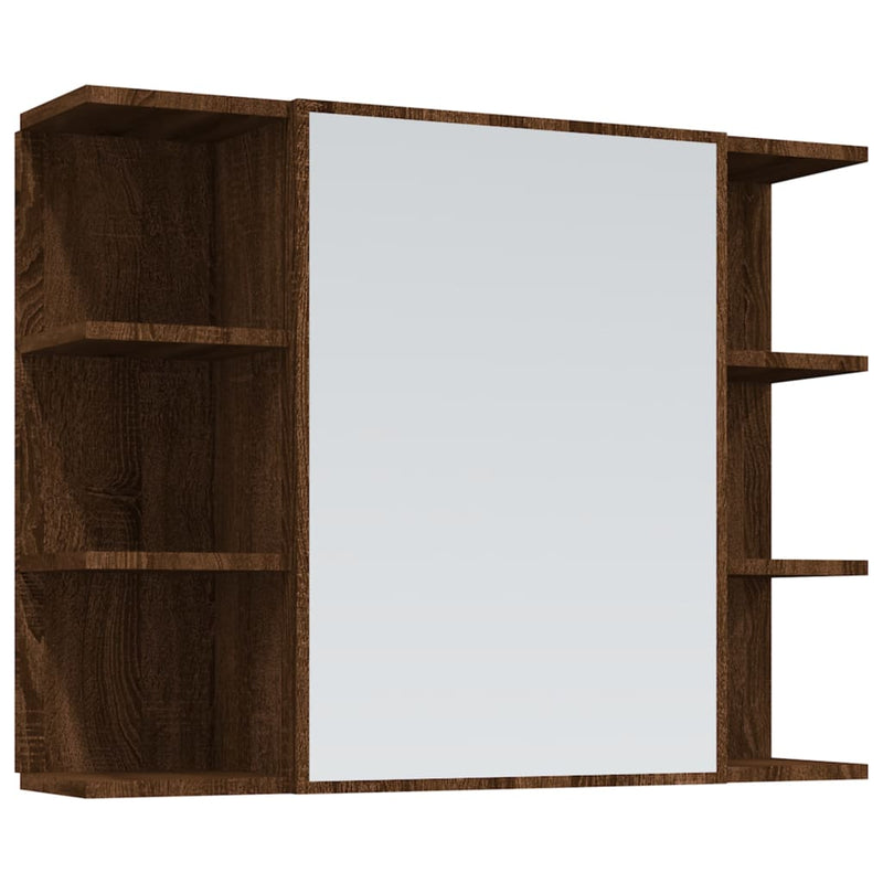 4 Piece Bathroom Cabinet Set Brown Oak Engineered Wood