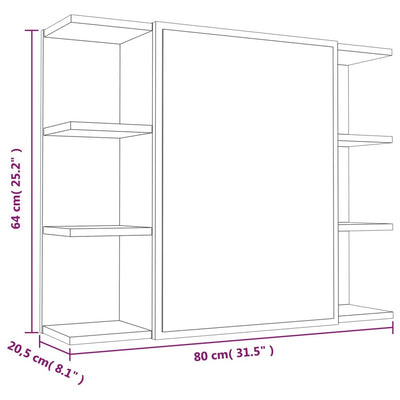 4 Piece Bathroom Cabinet Set Brown Oak Engineered Wood