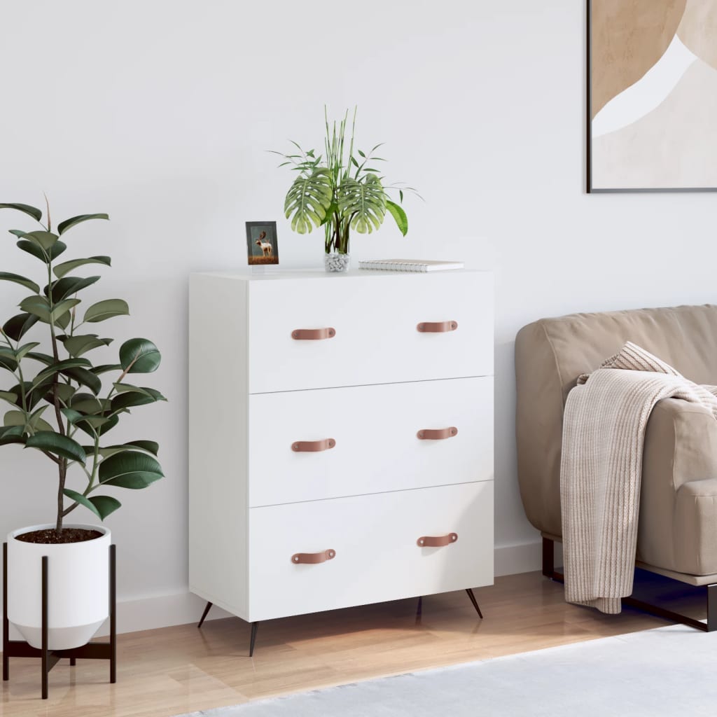 Chest of Drawers 69,5x34x90 cm Engineered Wood White