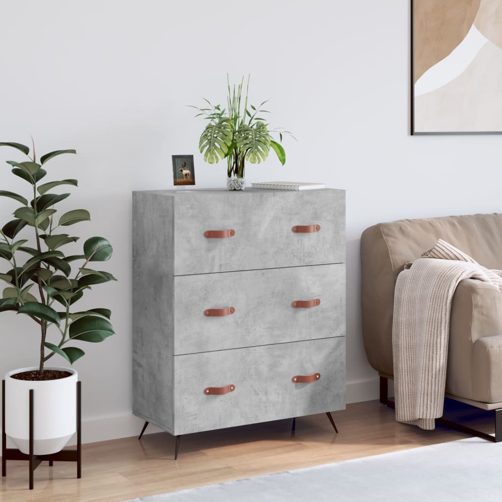 Chest of Drawers 69,5x34x90 cm Engineered Wood Concrete grey