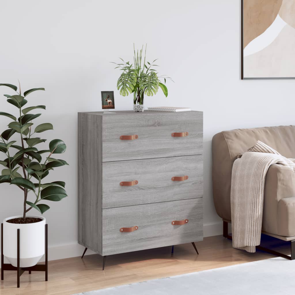 Chest of Drawers 69,5x34x90 cm Engineered Wood Grey sonoma
