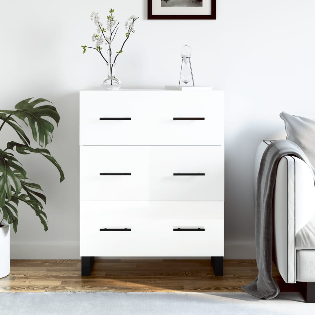 Sideboard 69,5x34x90 cm Engineered Wood High gloss white