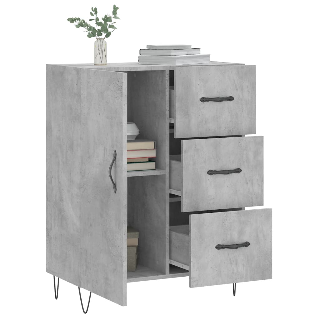 vidaXL Sideboard Concrete Grey 69.5x34x90 cm Engineered Wood 4
