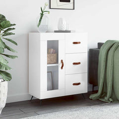 Sideboard 69,5x34x90 cm Engineered Wood High gloss white