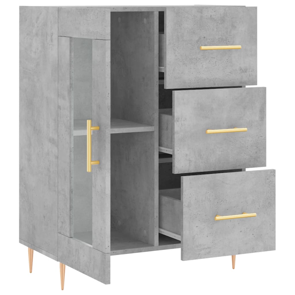 vidaXL Sideboard Concrete Grey 69.5x34x90 cm Engineered Wood 6