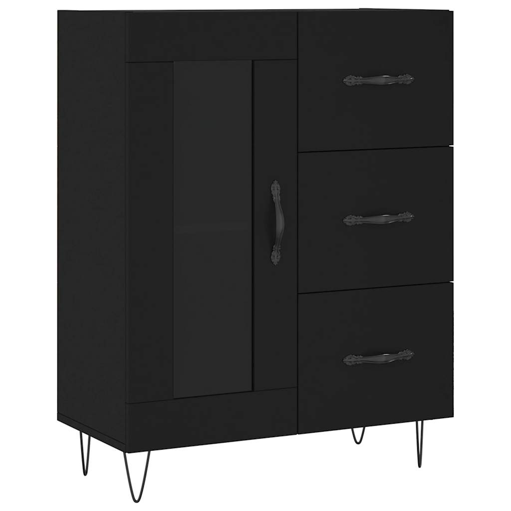vidaXL Sideboard Black 69.5x34x90 cm Engineered Wood 2