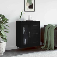 vidaXL Sideboard Black 69.5x34x90 cm Engineered Wood 1