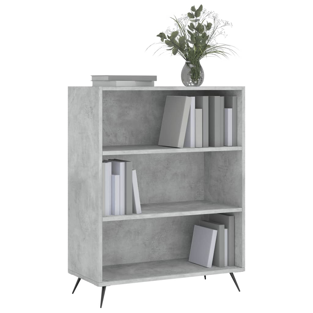 vidaXL Bookcase Concrete Grey 69.5x32.5x90 cm Engineered Wood 3