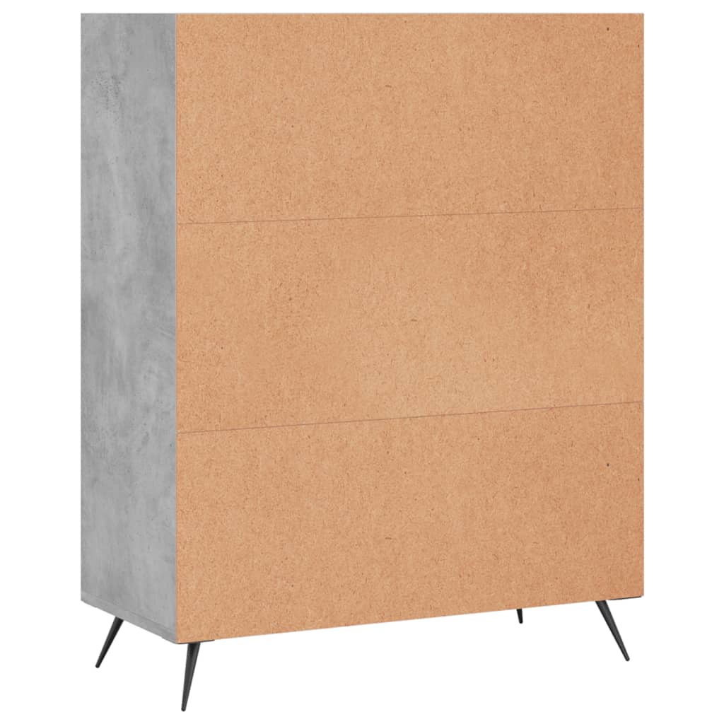 vidaXL Bookcase Concrete Grey 69.5x32.5x90 cm Engineered Wood 6