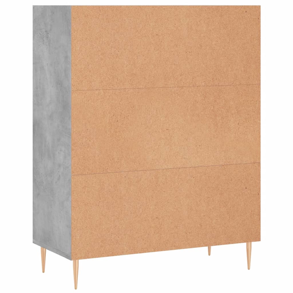 vidaXL Bookcase Concrete Grey 69.5x32.5x90 cm Engineered Wood 6