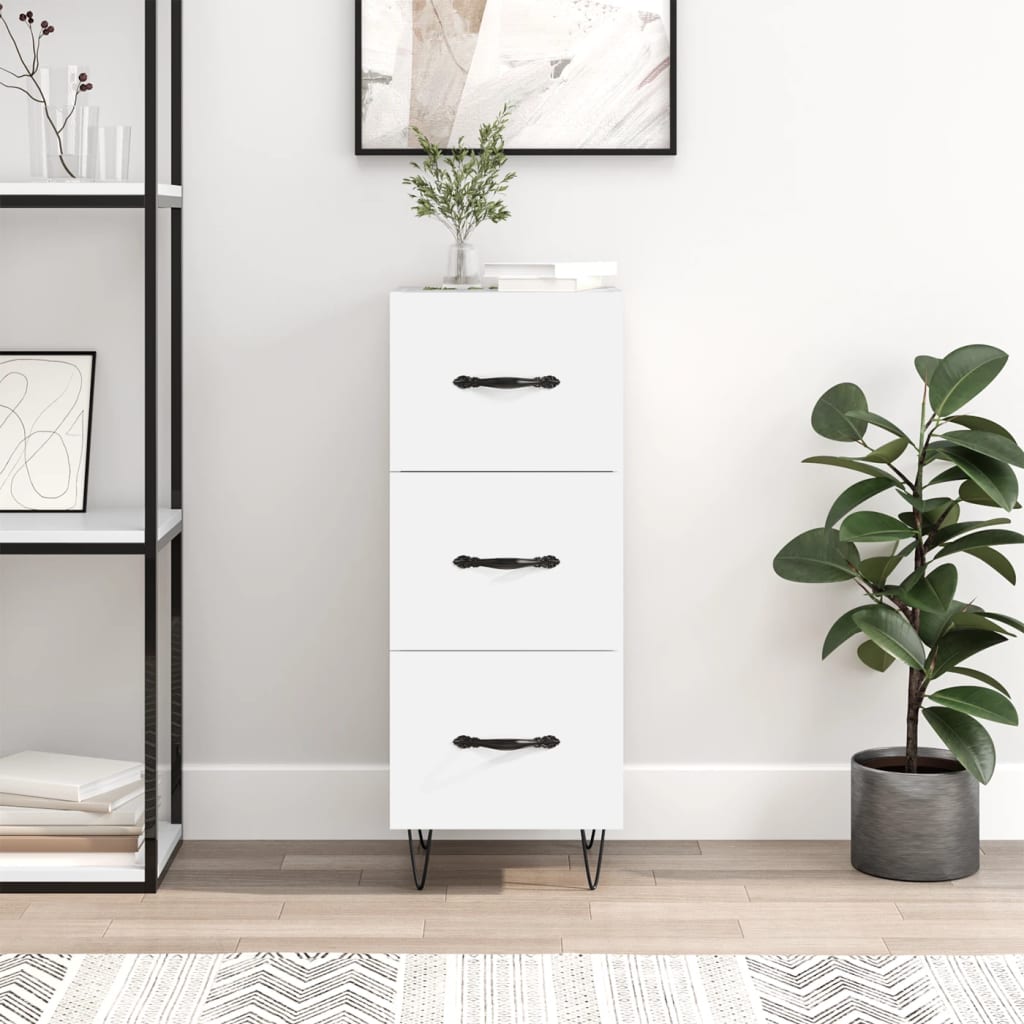 vidaXL Sideboard White 34.5x34x90 cm Engineered Wood 1