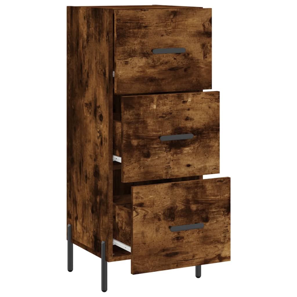 vidaXL Sideboard Smoked Oak 34.5x34x90 cm Engineered Wood 5