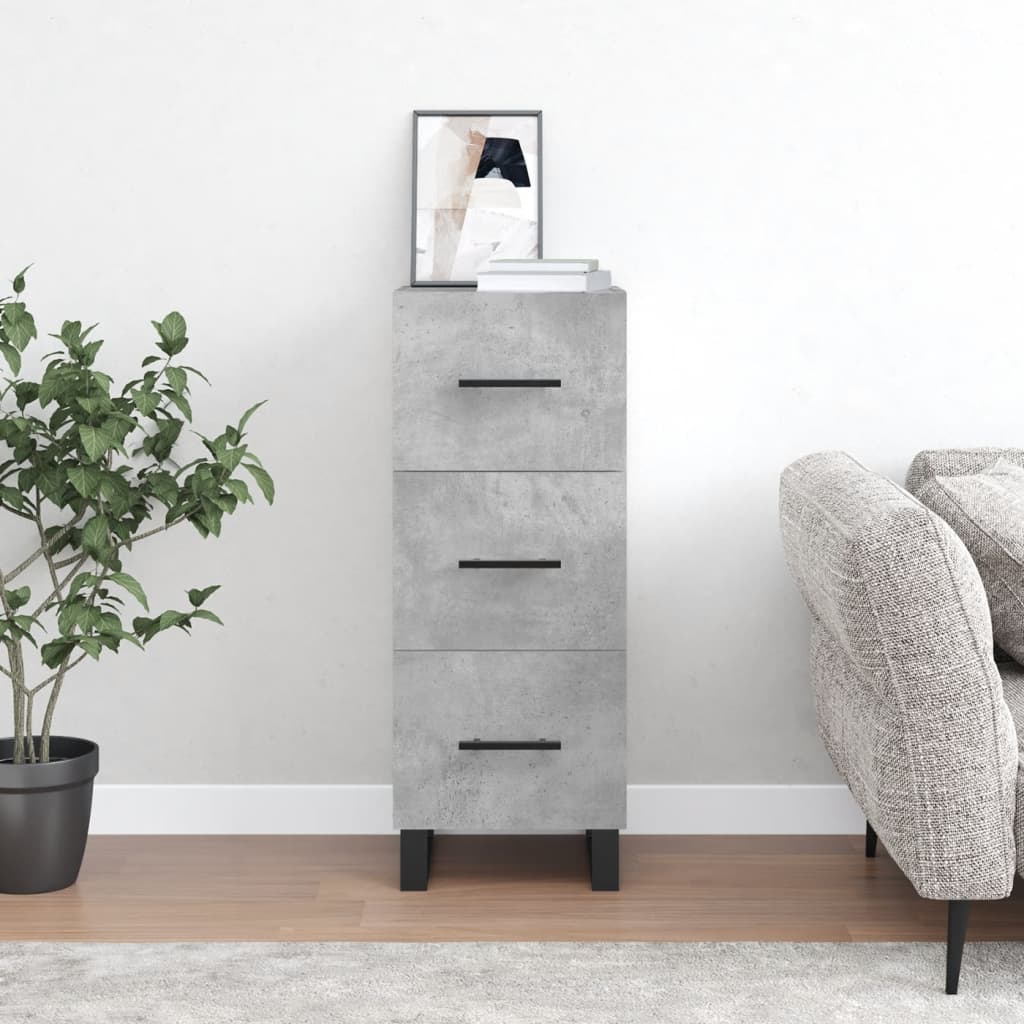 vidaXL Sideboard Concrete Grey 34.5x34x90 cm Engineered Wood 1