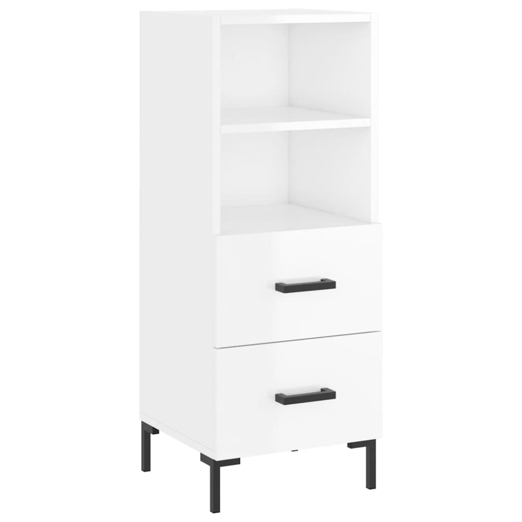 vidaXL Sideboard High Gloss White 34.5x34x90 cm Engineered Wood 2