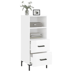 vidaXL Sideboard High Gloss White 34.5x34x90 cm Engineered Wood 4