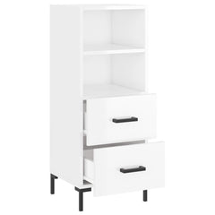 vidaXL Sideboard High Gloss White 34.5x34x90 cm Engineered Wood 5