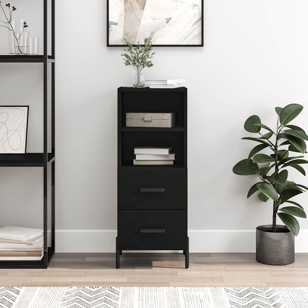 vidaXL Sideboard Black 34.5x34x90 cm Engineered Wood 1