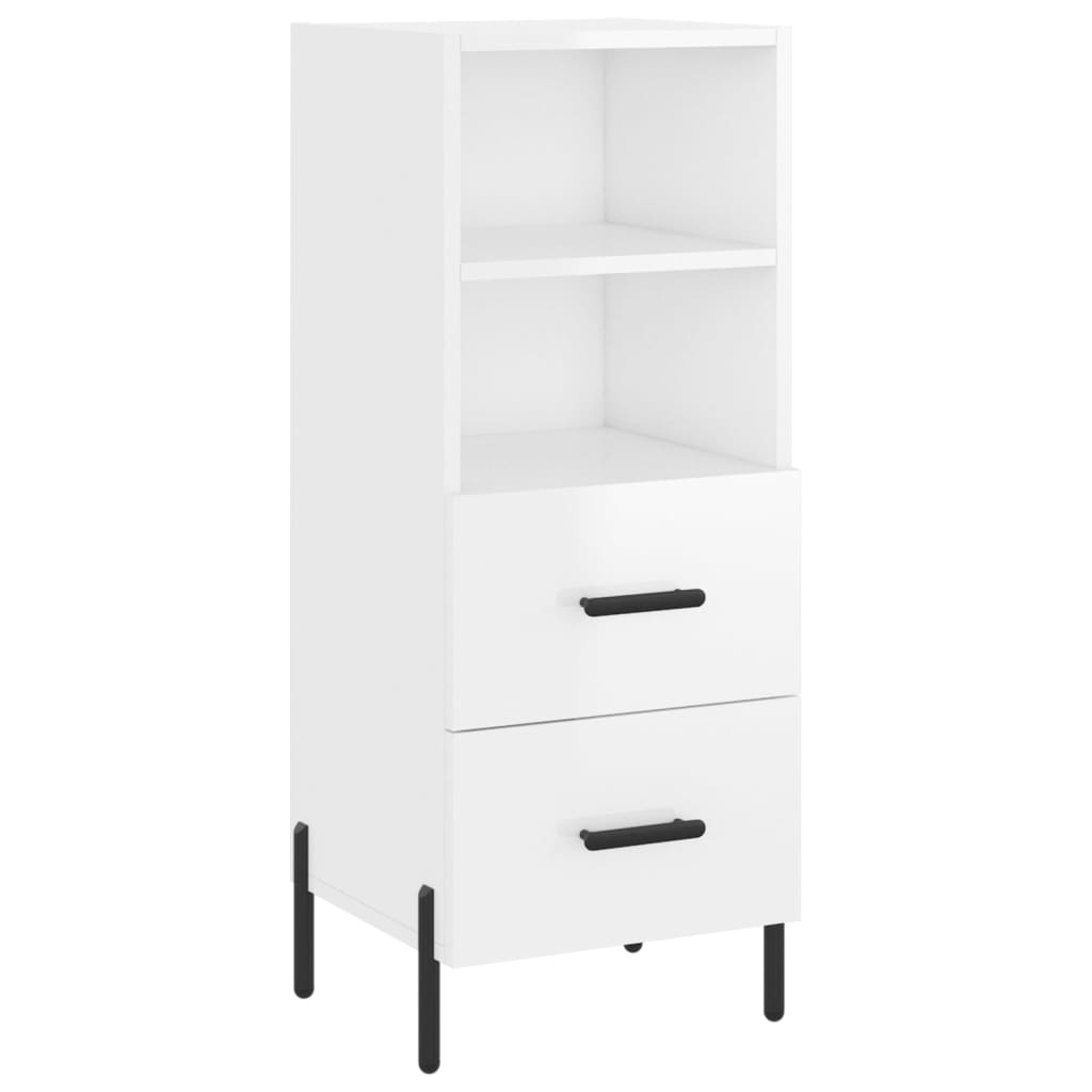 vidaXL Sideboard High Gloss White 34.5x34x90 cm Engineered Wood 2