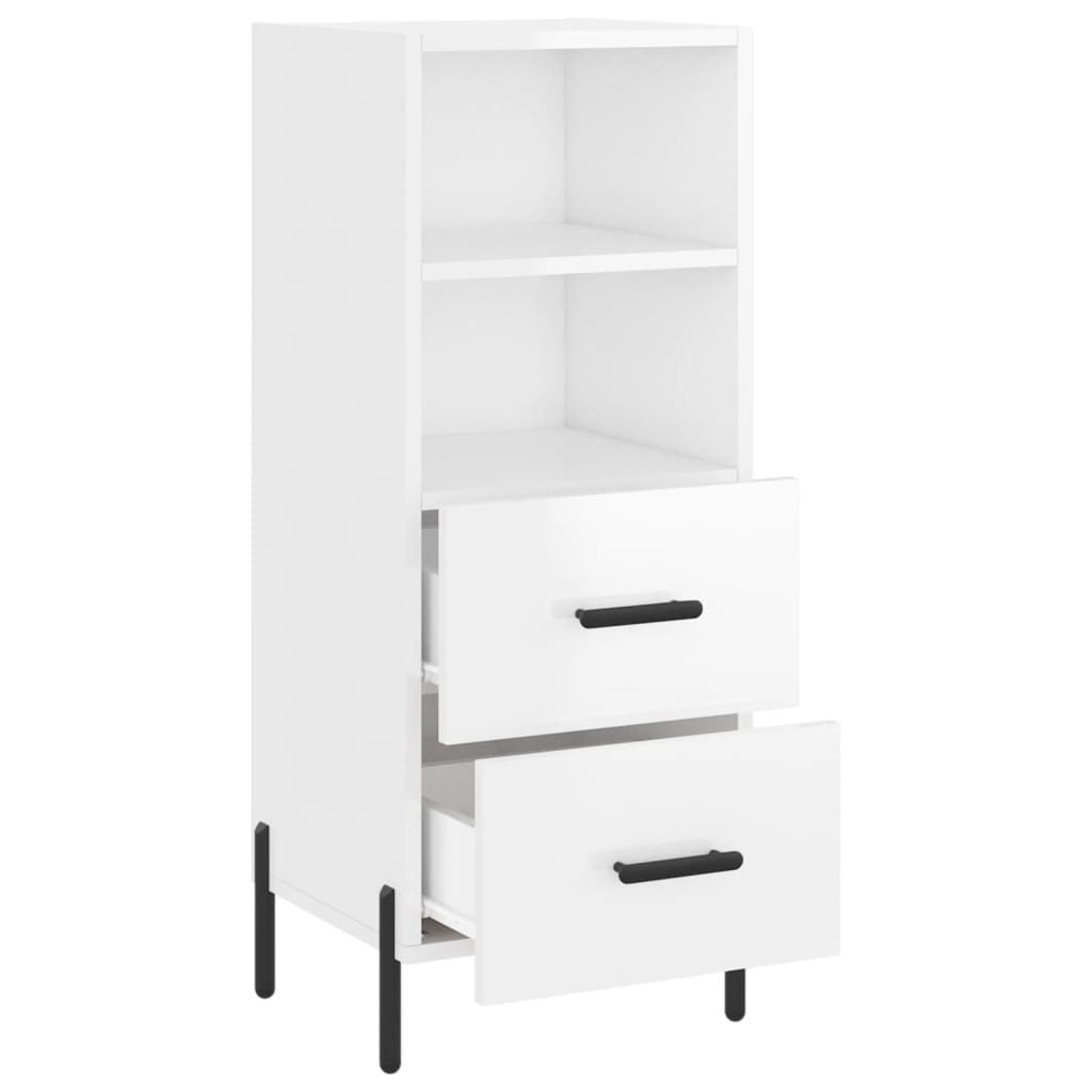 vidaXL Sideboard High Gloss White 34.5x34x90 cm Engineered Wood 5