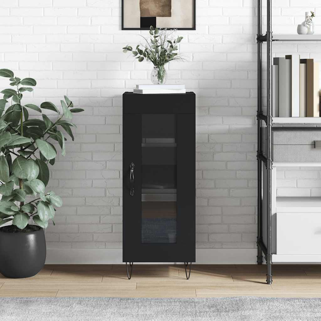 vidaXL Sideboard Black 34.5x34x90 cm Engineered Wood 1