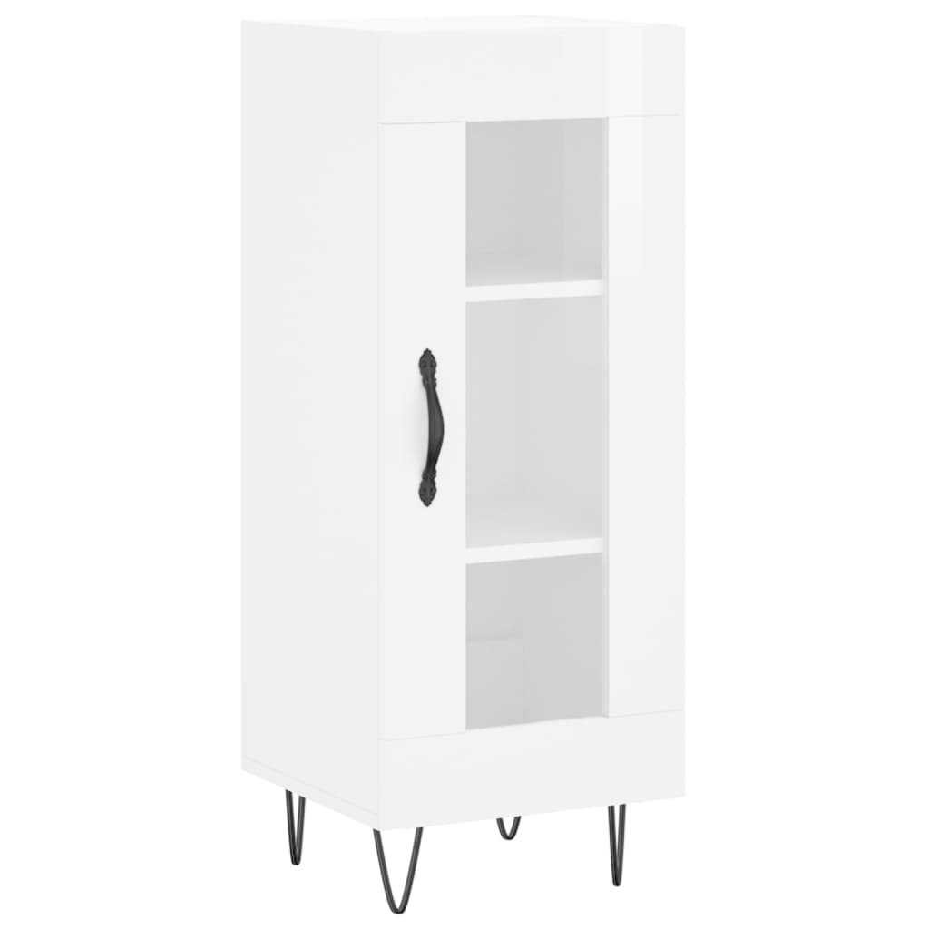 vidaXL Sideboard High Gloss White 34.5x34x90 cm Engineered Wood 2