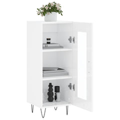 vidaXL Sideboard High Gloss White 34.5x34x90 cm Engineered Wood 4