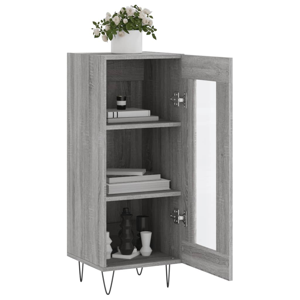 vidaXL Sideboard Grey Sonoma 34.5x34x90 cm Engineered Wood 4