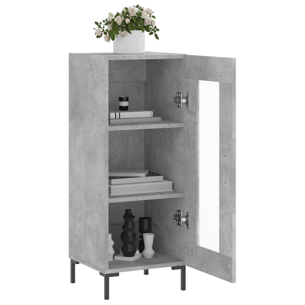 vidaXL Sideboard Concrete Grey 34.5x34x90 cm Engineered Wood 4