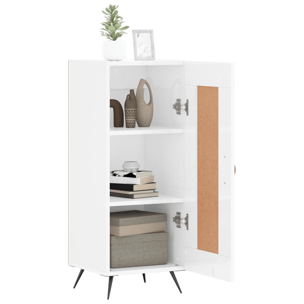 vidaXL Sideboard High Gloss White 34.5x34x90 cm Engineered Wood 4