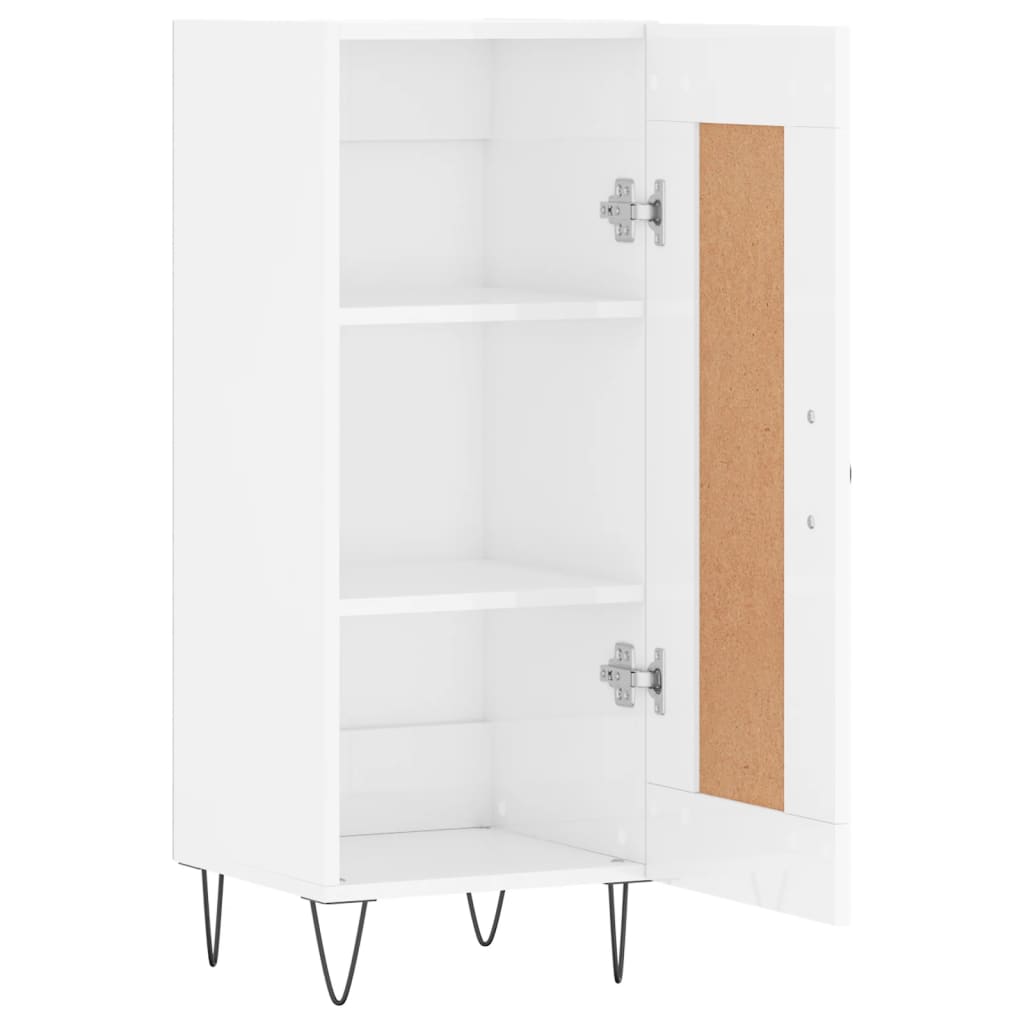 vidaXL Sideboard High Gloss White 34.5x34x90 cm Engineered Wood 6