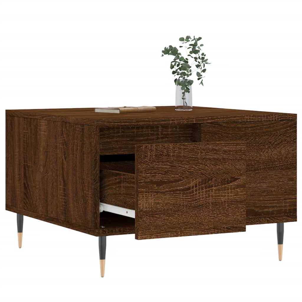 vidaXL Coffee Table Brown Oak 55x55x36.5 cm Engineered Wood 4